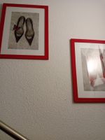 Wandbilder Set  Schuhe rot & schwarz, gerahmt rot & schwarz 
