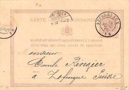 EMILIE RINGIER - Zofingen 1876 interessante Stempel !