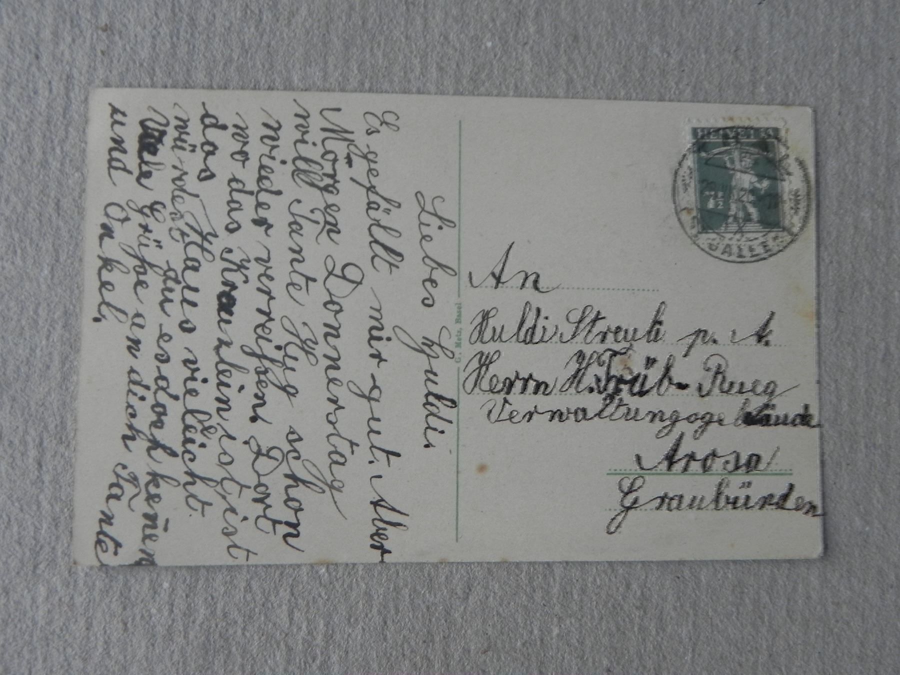Ansichtskarten: Ansichtskarte Thal SG St.Gallen 1920 – Gebraucht aus Siebnen von krimsie 1