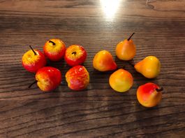 10 Stk. Deko Äpfel Apfel Birne Frucht Herbst Dekoration