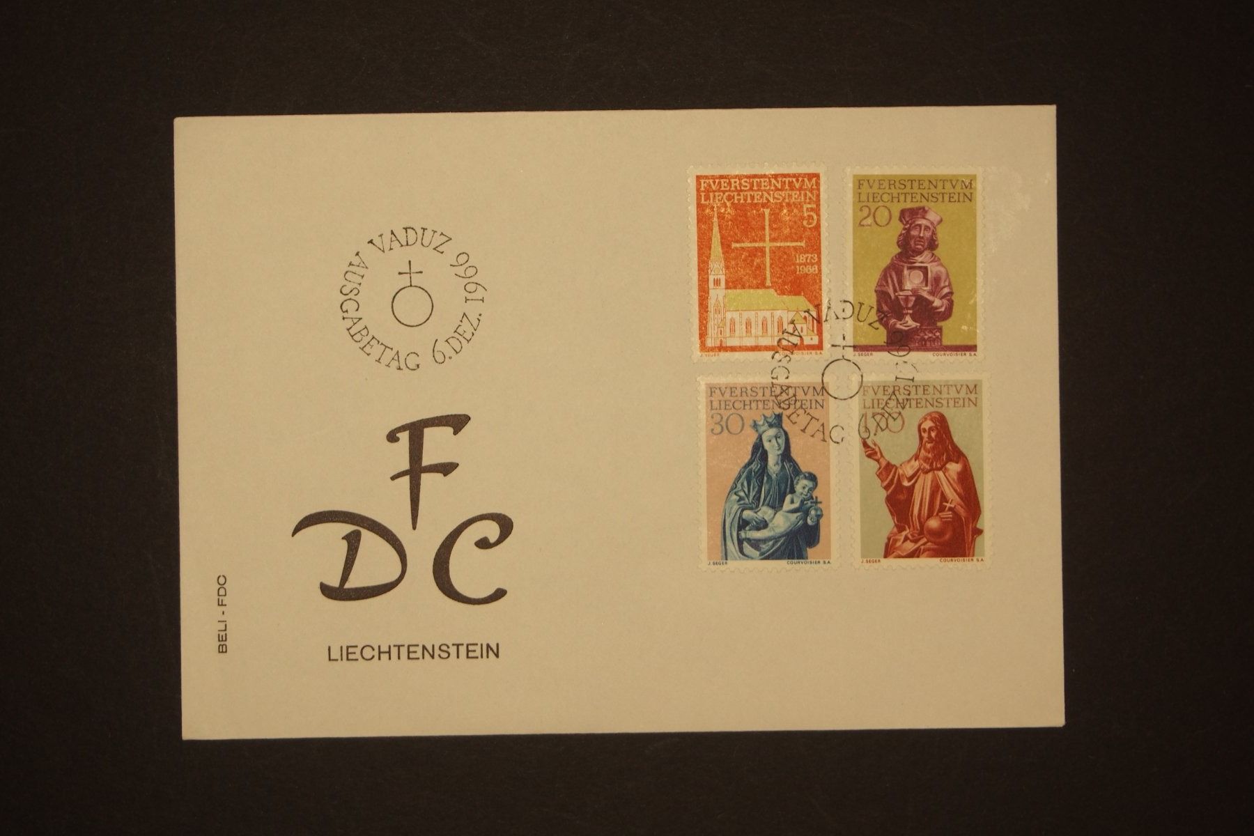 Tutti i francobolli: 1966 MiNr. 470 - 473 Liechtenstein FDC – Usato da Solothurn venduto da and_fxw5