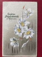 Alte Ansichtskarte Konfirmation Blumen gelaufen 1921