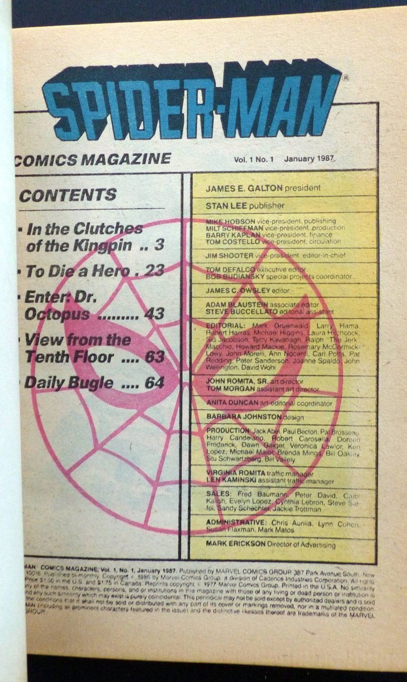 Fumetti: SPIDER-MAN #1 COMIC DIGEST MAGAZINE MARVEL 1987 JOHN ROMITA – Usato da Lugano venduto da YouWantUS 2