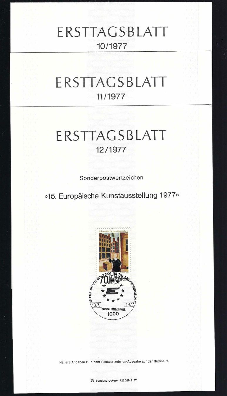 Tutti i francobolli: Erstagsblätter BRD Stempel Berlin 1977 – Usato da Kriens venduto da eiche50 1