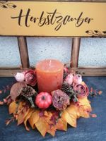 🎃 Tischdeko Kranz mit Kerze Herbstzauber