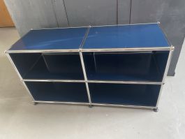 USM Haller Regal – Stahlblau – 4 Fächer – Original