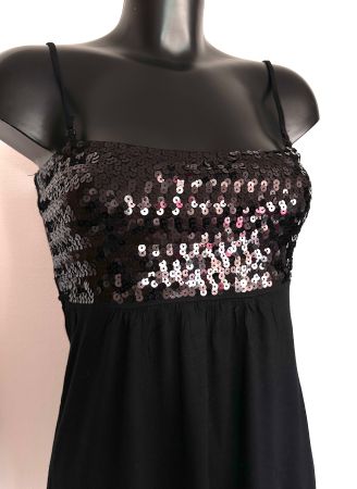 Gr 38/M Pailletten Top schwarz