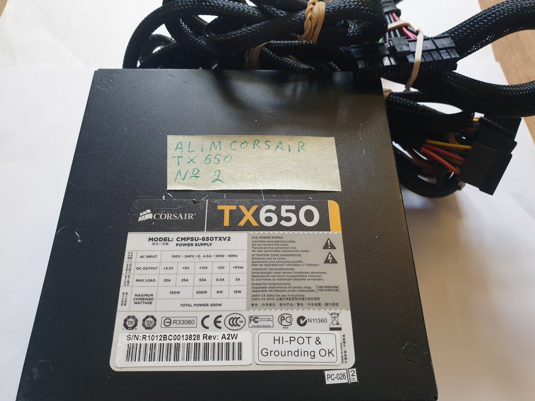 Corsair Elektronikbauteil: Alimentation PC Corsair TX650 / pas testée – Defekt aus Moudon von Amaroli7