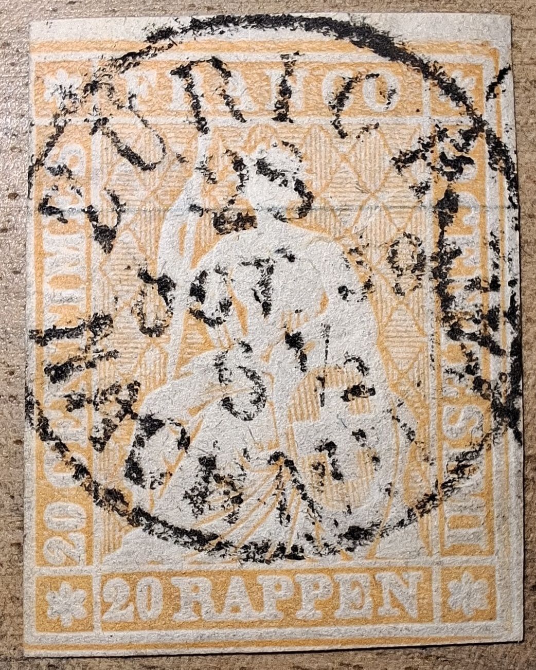 Tutti i francobolli: Strubel 25D Zürich Kat. 280.- – Usato da Balgach venduto da SIMEON27