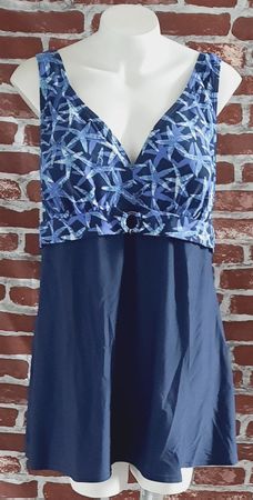 ULLA POPKEN Badekleid, Seesternmuster, Softcup Dunkelblau 50