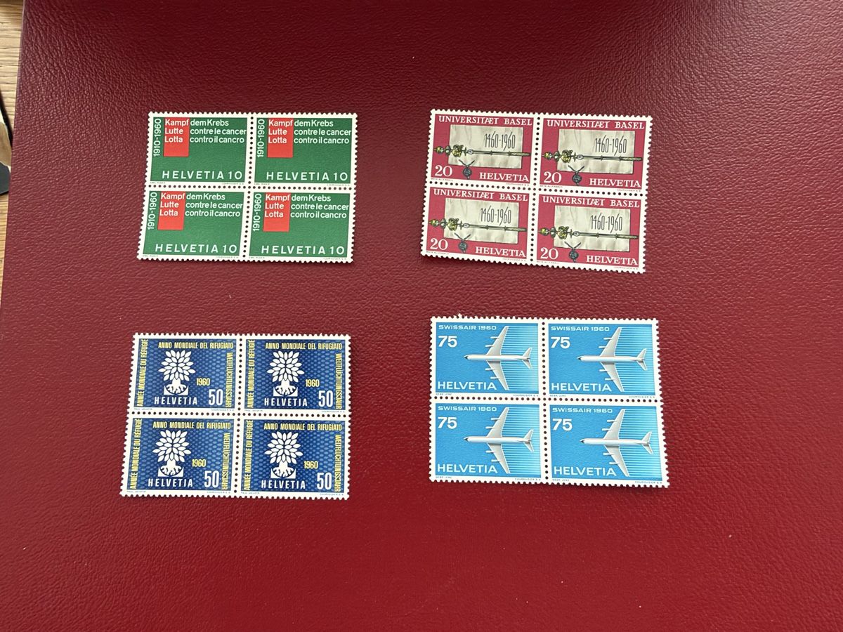 Alle Briefmarken: 4er Block Satz Postfrisch 1960 – Neu (gemäss Beschreibung) aus Murgenthal von Tina_4055