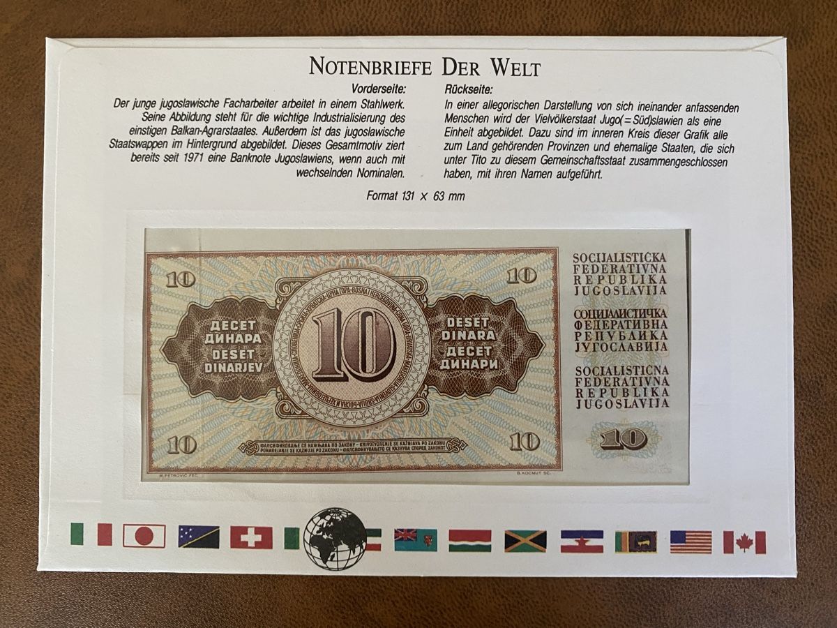 Billets de banque: Jugoslawien 10 Dinara Banknote – Neuf avec emballage d'origine à Thörishaus par luc_nsv9 1