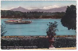 Genève. Lac Mont Blanc Vus des jardin de l'Ariana (759) 1959