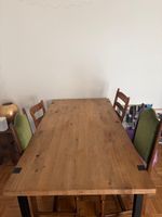 Esstisch Holz massiv Metallgestell Rustikal L180cm B85cm