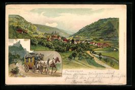 Litho Muggendorf, Postkutsche auf dem We