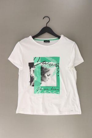 Taifun Printshirt Gr. 40 Kurzarm weiß