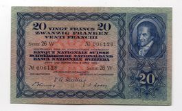 (1269) Banknote, 20 Franken 1950, Pestalozzi, ungefaltet