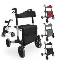 + Jago® Alu Rollator klappbar Leichtgewichtsrollator SCHWARZ