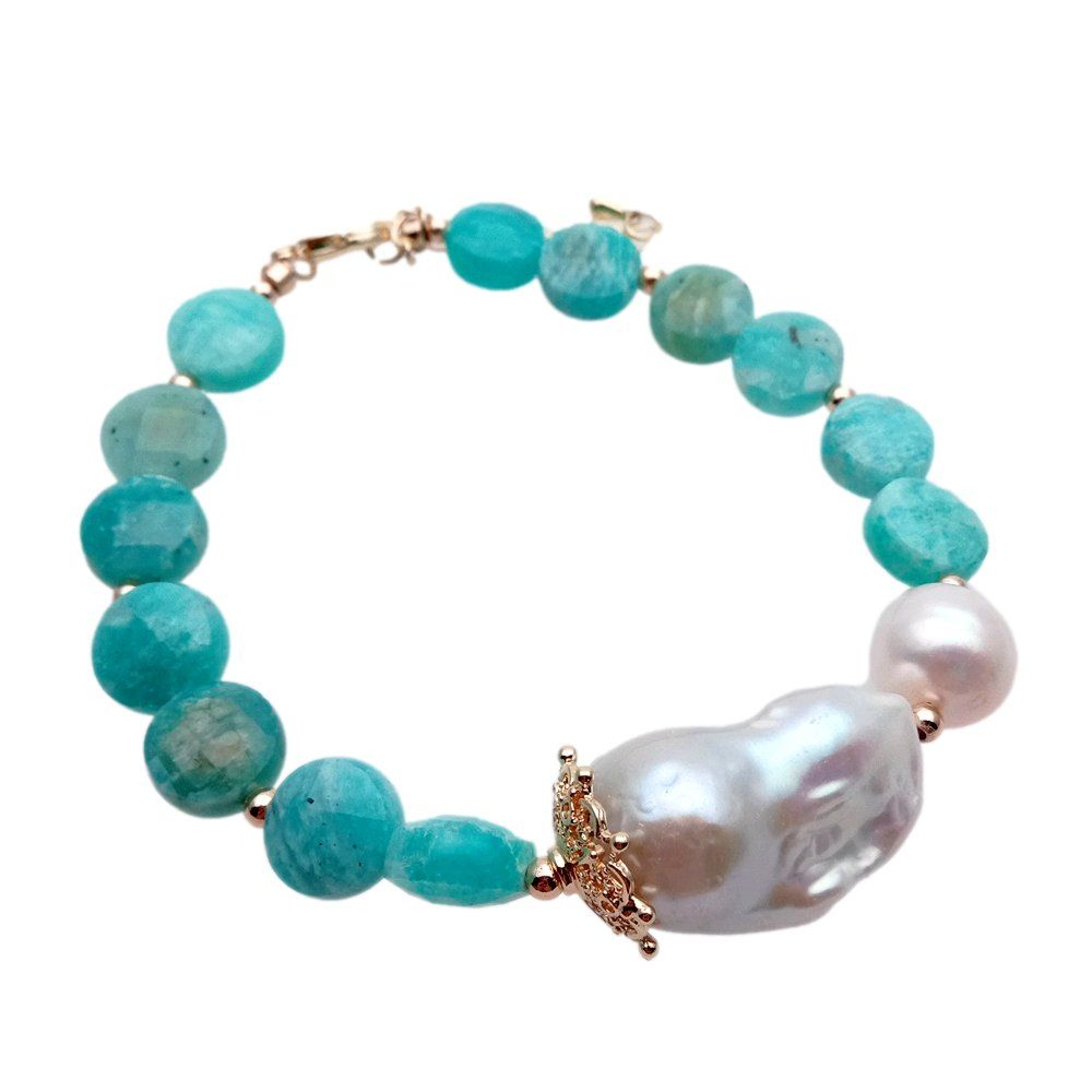 Armbänder & -reifen: Wunderbar Amazonit Perlen Armband und Perle 20.3 cm Bracelet – Neu (gemäss Beschreibung) aus Prilly von ilyria73 4