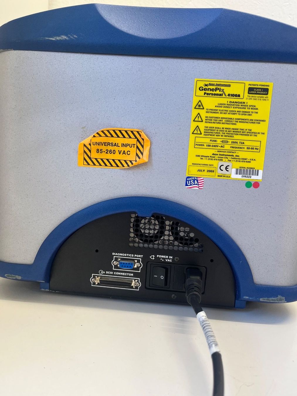 Accessori da laboratorio: Axon Labs GenePix Personal 4100A inkl. SCSI Interface Karte – Usato da Niederdorf venduto da LeptonAG_Labor 6
