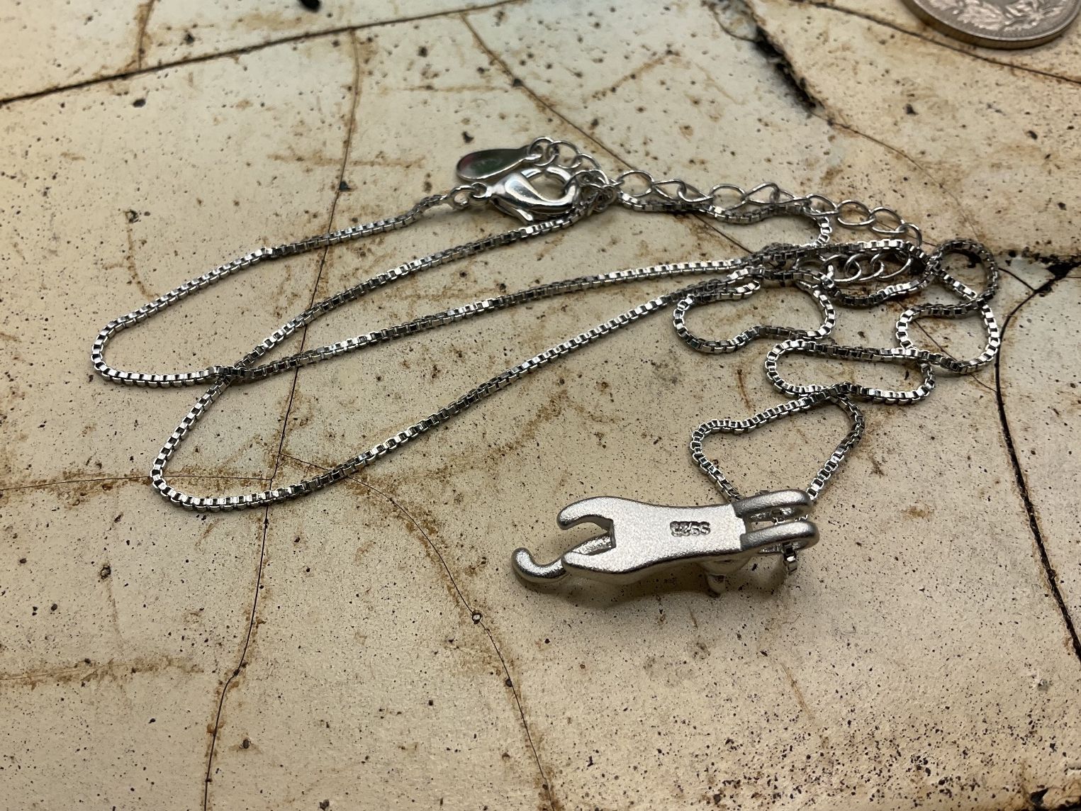 Catenine: Silbercollier mit Katzenanhänger – Nuovo (secondo la descrizione) da Luzern venduto da S.Kern01 2