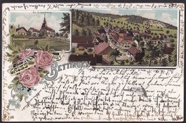Bettingen farbige Lithografie 2 Bilder