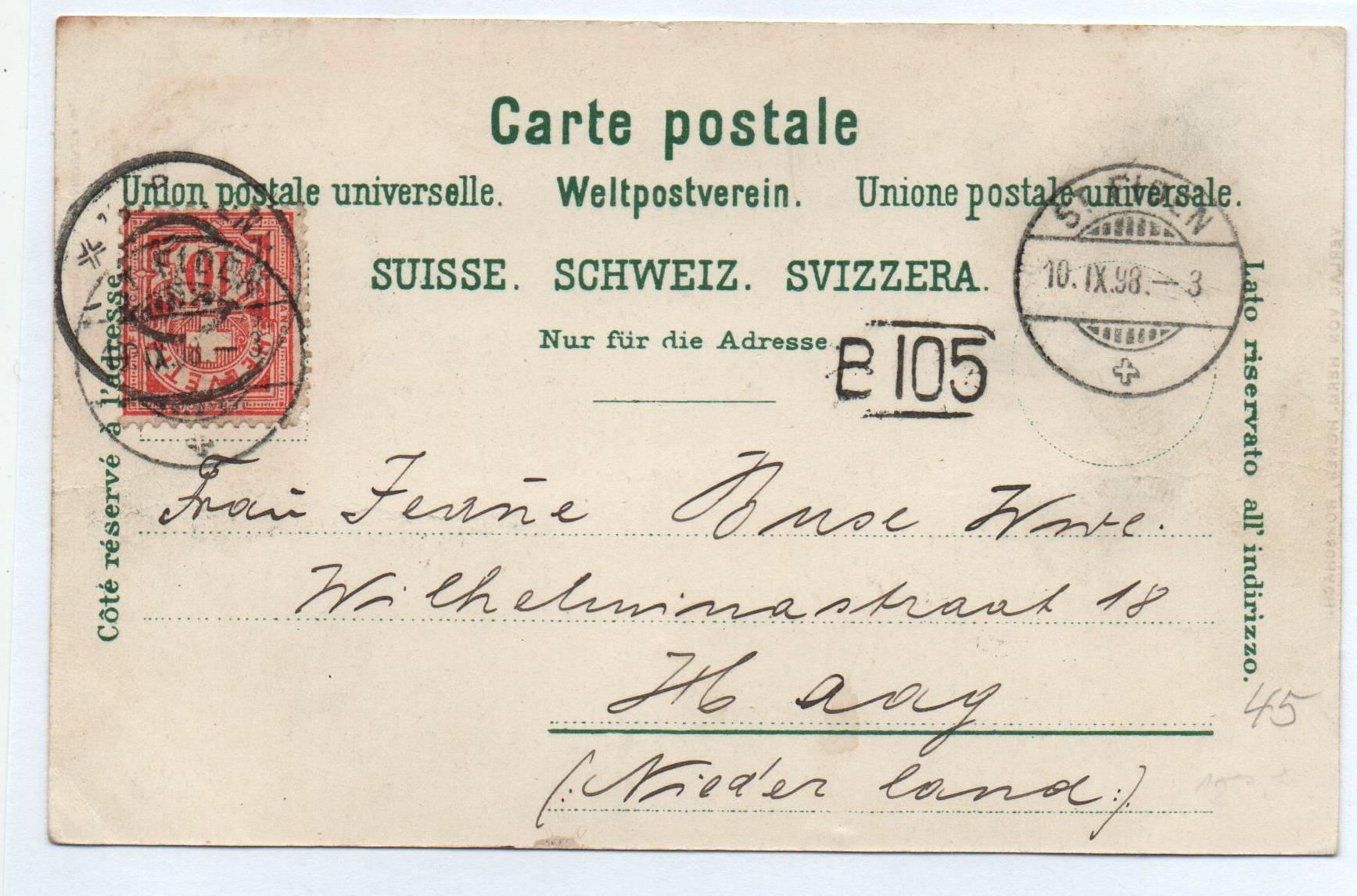 Ansichtskarten: Wappen-Litho RORSCHACH Bahnhofplatz 1898 – Gebraucht aus Jona von philajona 1
