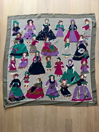 Foulard aus Seide - Seidentuch - Frauenmotiv