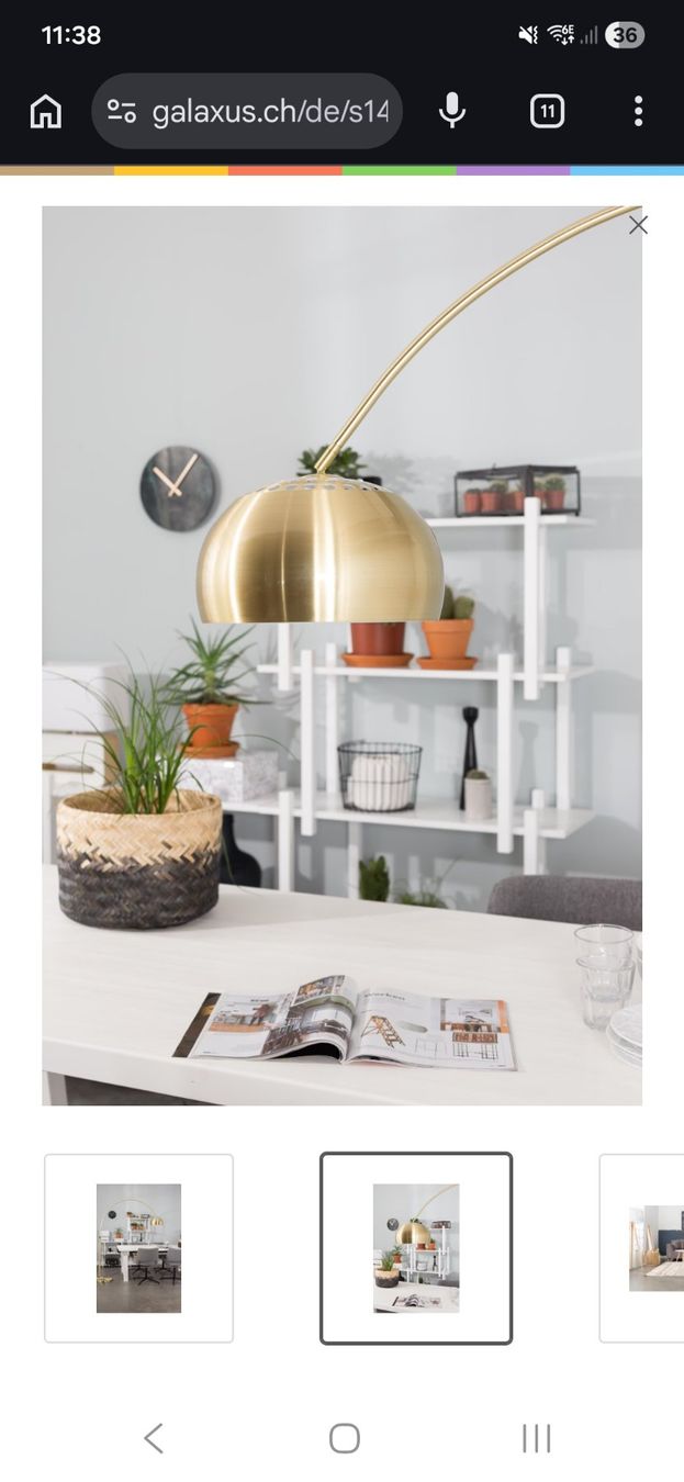 Lampen: Bogenlampe Messing goldfarben Standleuchte modern – Gebraucht aus Zürich von Jorge113 2