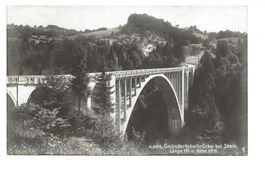 Gmündertobelbrücke Stein - Teufen (AR) echte Foto-AK - 1917