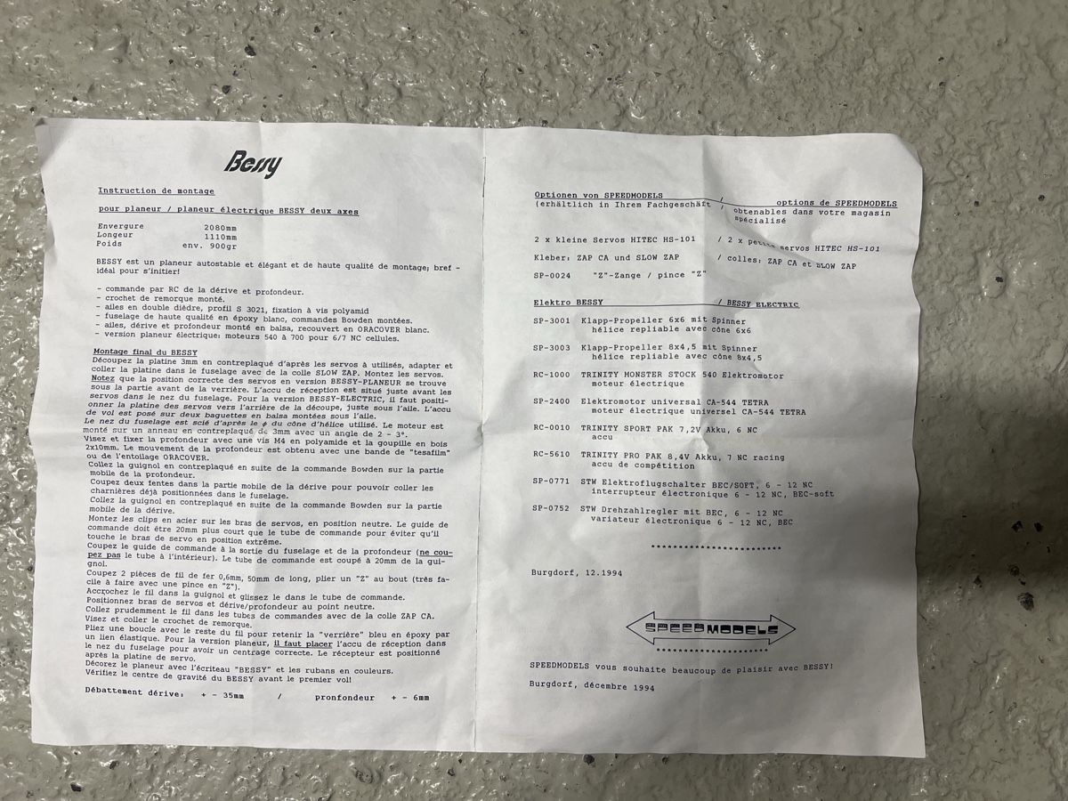 RC Modellbau: RC Modellflugzeug Bausatz Bessy  – Gebraucht aus Zürich von SuterB79 5