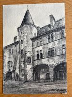 Beau dessin au fusain - Gruyères - Maurice Haranger (CH )
