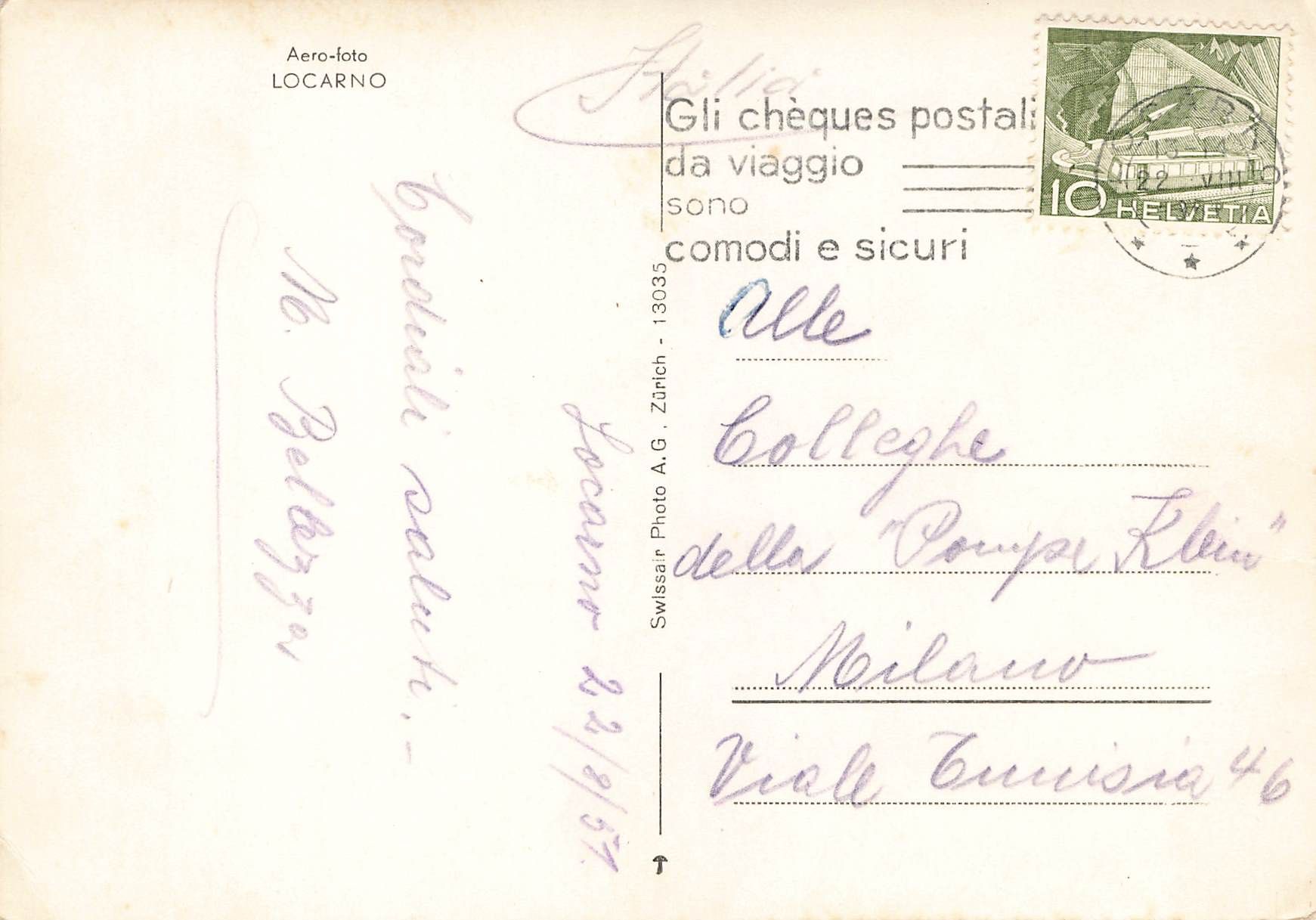 Cartoline postali: Locarno aereo foto – Usato da Biasca venduto da Blenio71 1