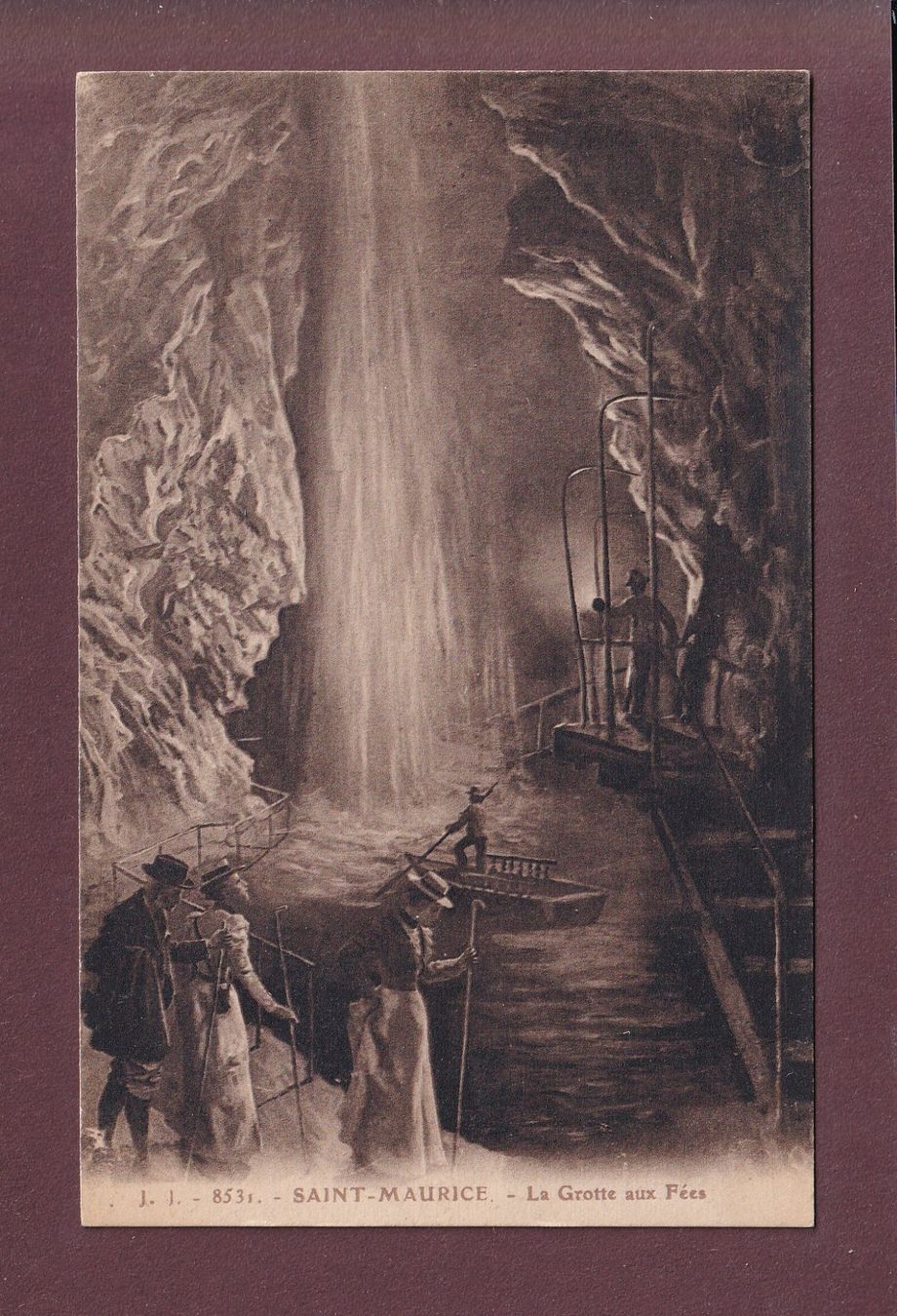 Cartoline postali: ST. MAURICE - Grotte aux Fées – Usato da Pully venduto da nicecards