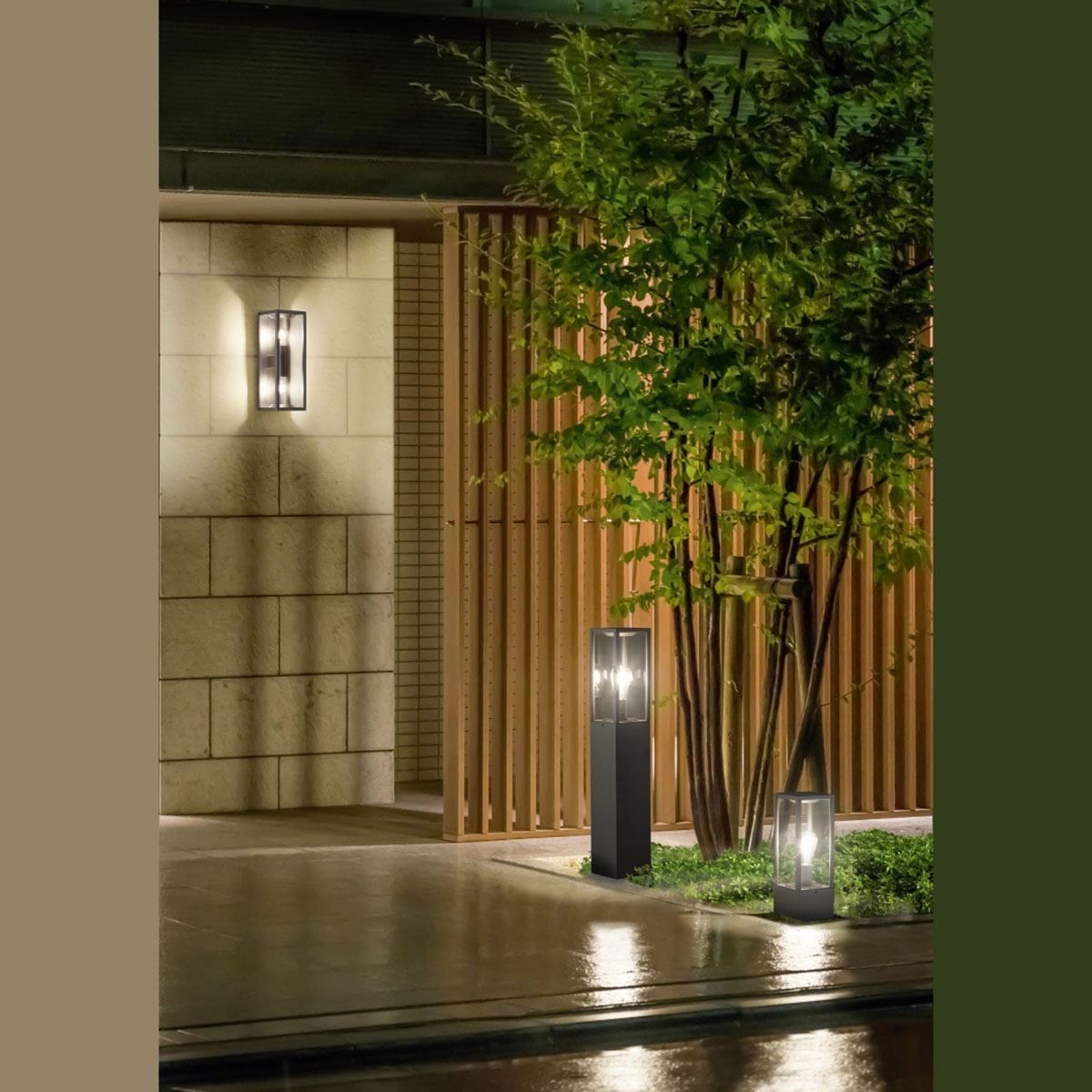 Lampade: Aussen Stehleuchte, Glasvitrine, IP44 – Nuovo (secondo la descrizione) da Kreuzlingen venduto da Smart-Light 2