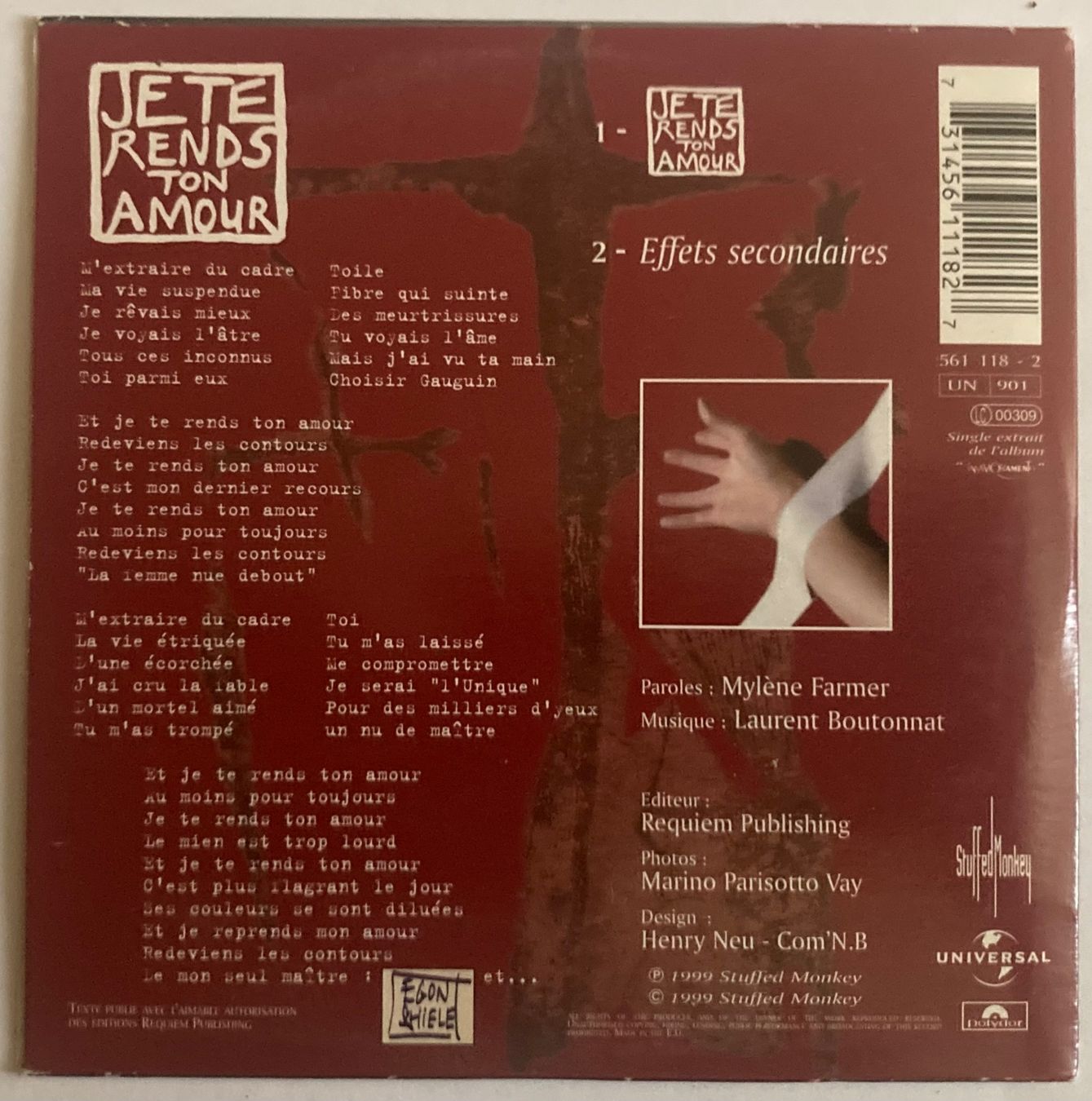 CD: MYLÈNE FARMER - JE TE RENDS TON AMOUR – Usato da Poliez-Pittet venduto da Newtown-Records 1