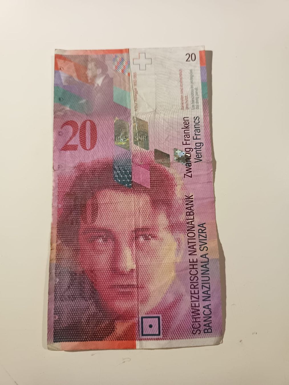 Banconote: Billet de banque 20 CHF Arthur Honegger - 2000 – Usato da Vevey venduto da S.E.T.-and-Co.