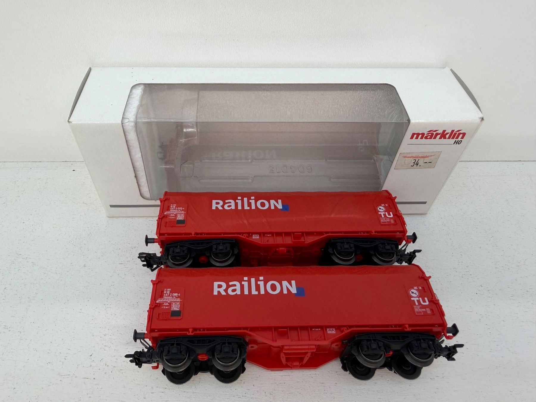 Märklin Modellini di ferrovie: Märklin 00757 Güterwagen 2er Set Railion der DB – Usato da Büsserach venduto da ModellbahnDepot