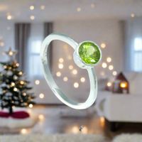 Solitaire Peridot Silber mit grössenanpassung