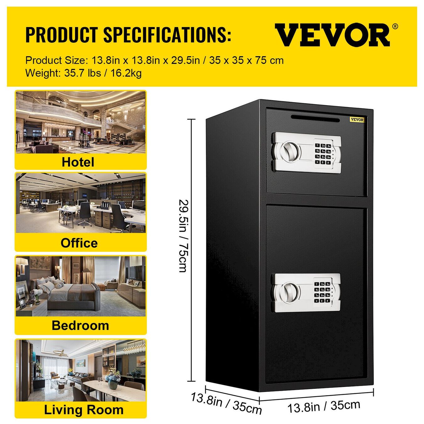 Casseforti: VEVOR Tresor mit Schlüssel 74L – Nuovo e nell'imballaggio originale da Bottighofen venduto da zaap 2