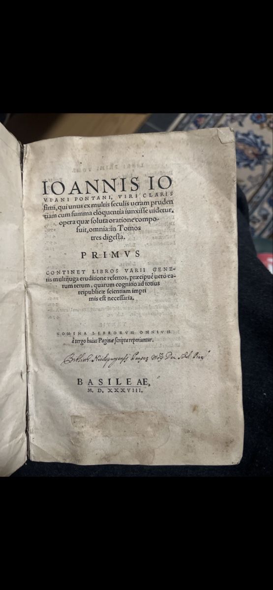 Bücher: Pontani Opera Omnia - Basilea MD XXXVIII – Gebraucht aus Oftringen von Ramsesundosiris