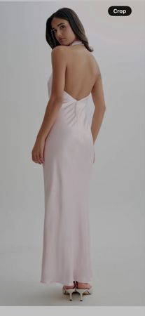 Langes rose farbenes Meshki Abendkleid Grösse M