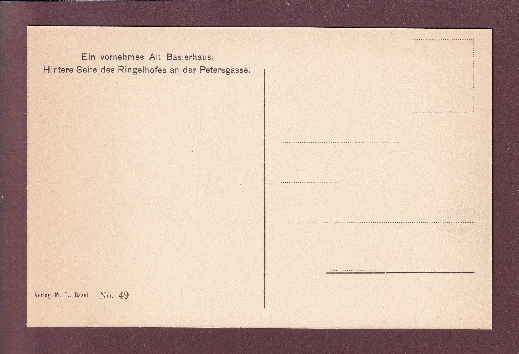 Ansichtskarten: Altes BASEL - Petersgasse – Gebraucht aus Pully von nicecards 1