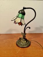 Vintage Tiffany Style Lamp with Cherub Base 