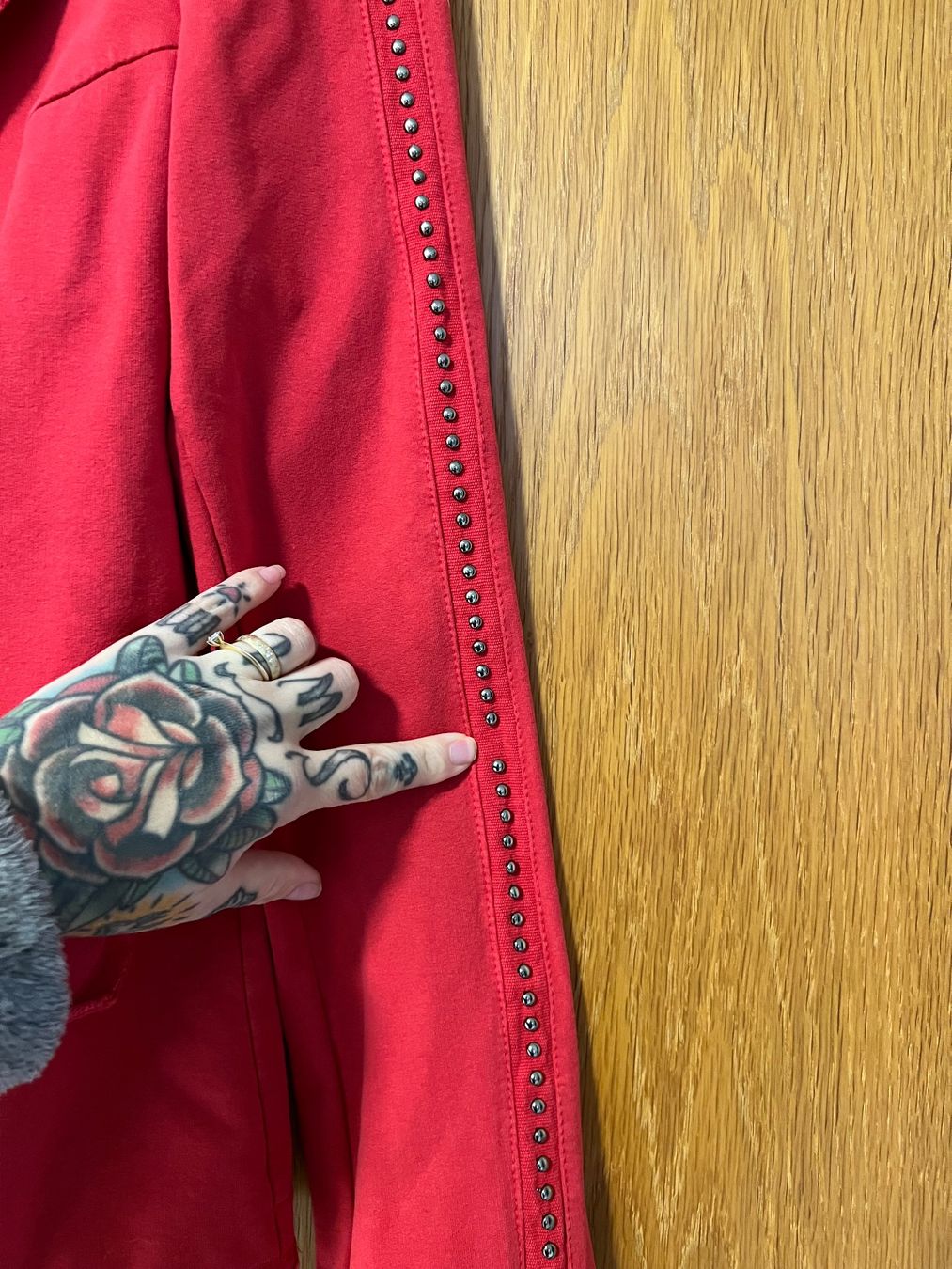 Giacche: Roter, lässiger Sa'Sa' Blazer mit Nieten, Gr. L – Usato da Mumpf venduto da Roxy_Piercing 2