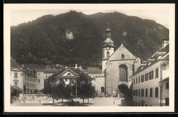 Cartoline postali: Chur, Hof, Kathedrale u. Bischöfl.Schlo – Usato da Berlin venduto da bartko-reher
