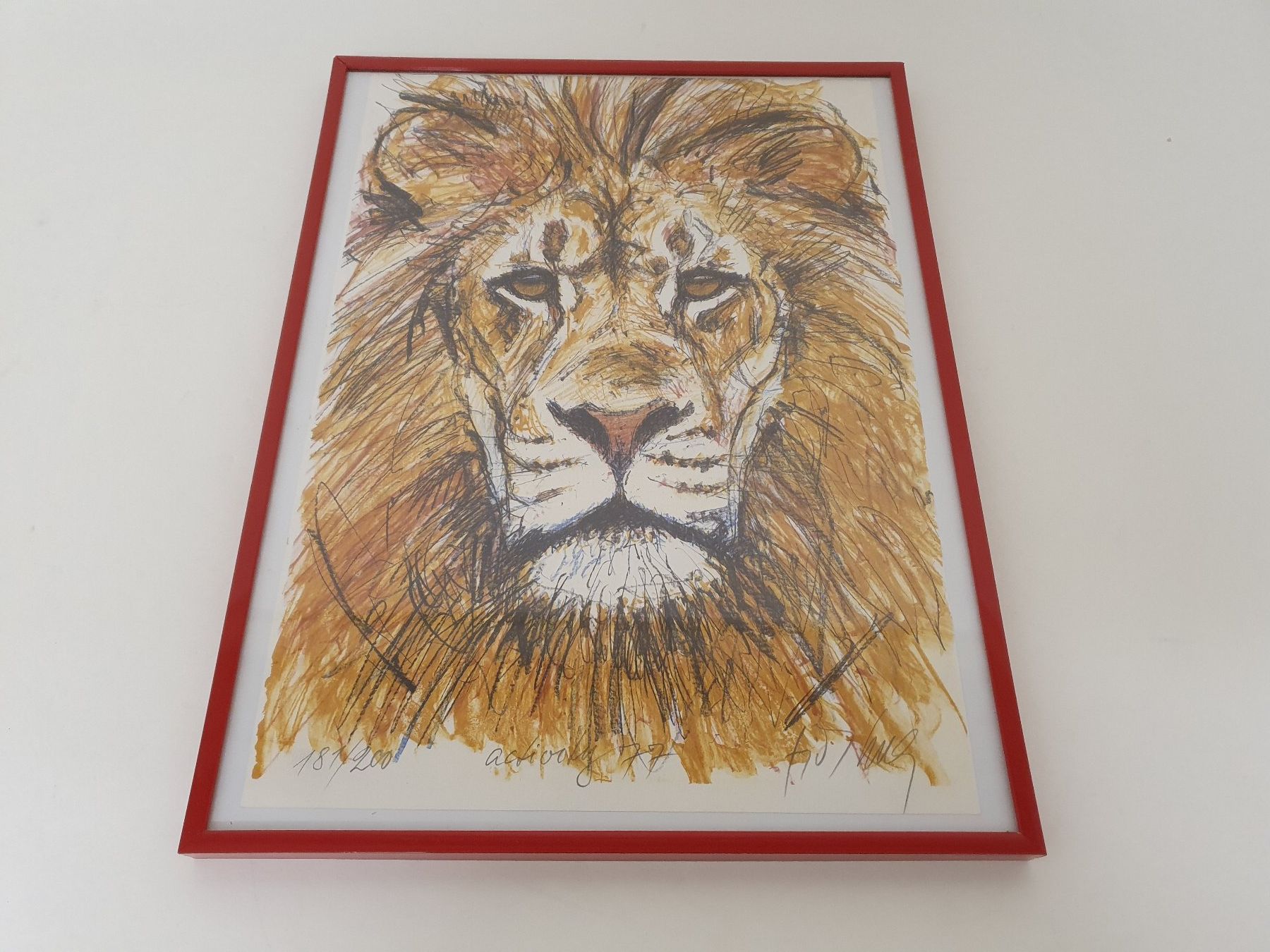 Grafiken & Lithographien: Lithographie Fritz Hug "LÖWENKOPF" - sign., dat. + nummer. – Neu (gemäss Beschreibung) aus Aegerten von taxidermo 3