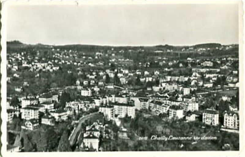Cartoline postali: Lausanne Chailly, vu d'avion – Usato da Ottikon b.Kemptth. venduto da Neptun1974