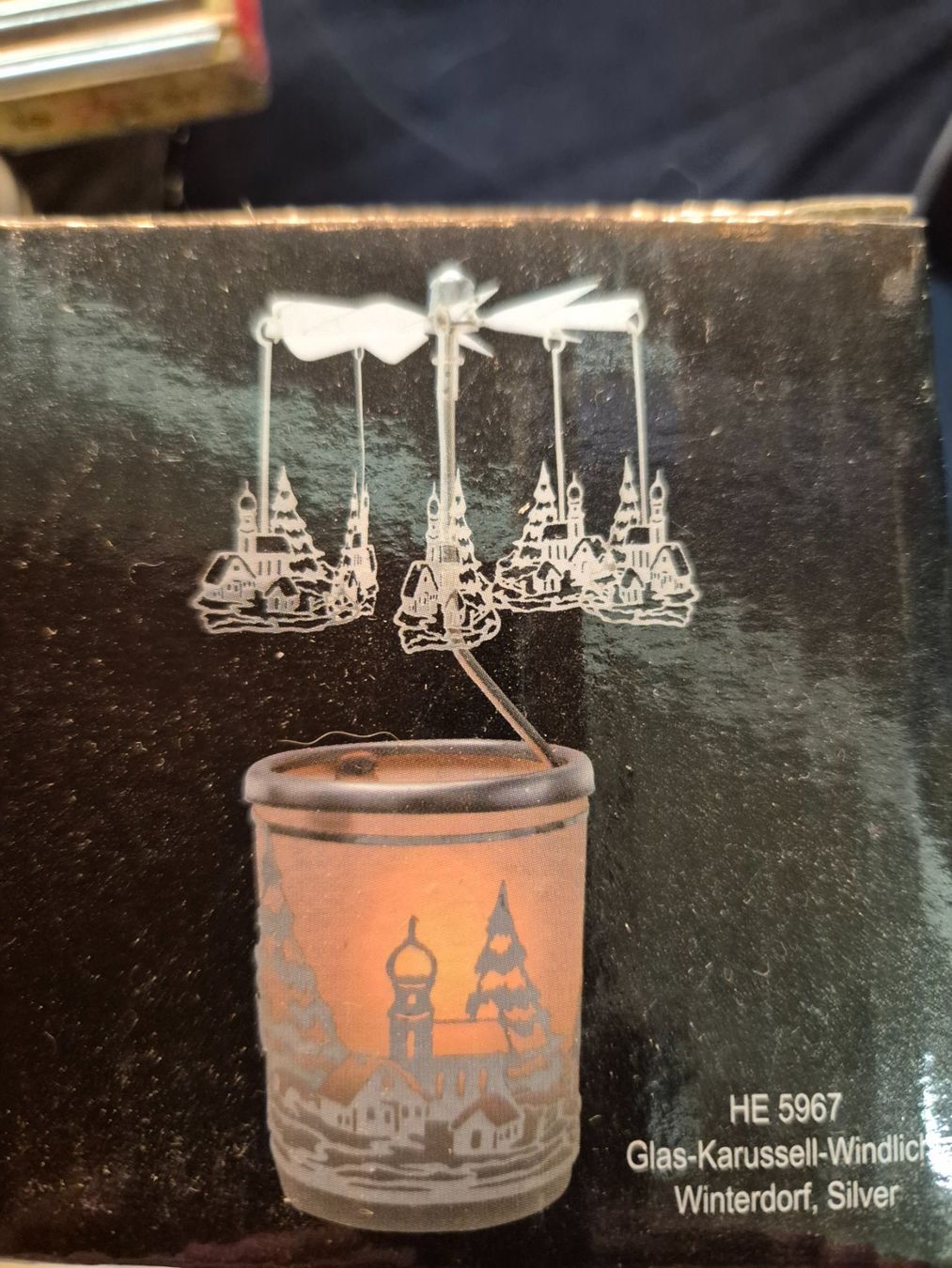Alle Dekorationen: Weihnachts-Windlicht Glas-Karussell Winterdorf G – Neu und originalverpackt aus Schwarzenburg von Flamingo07 1