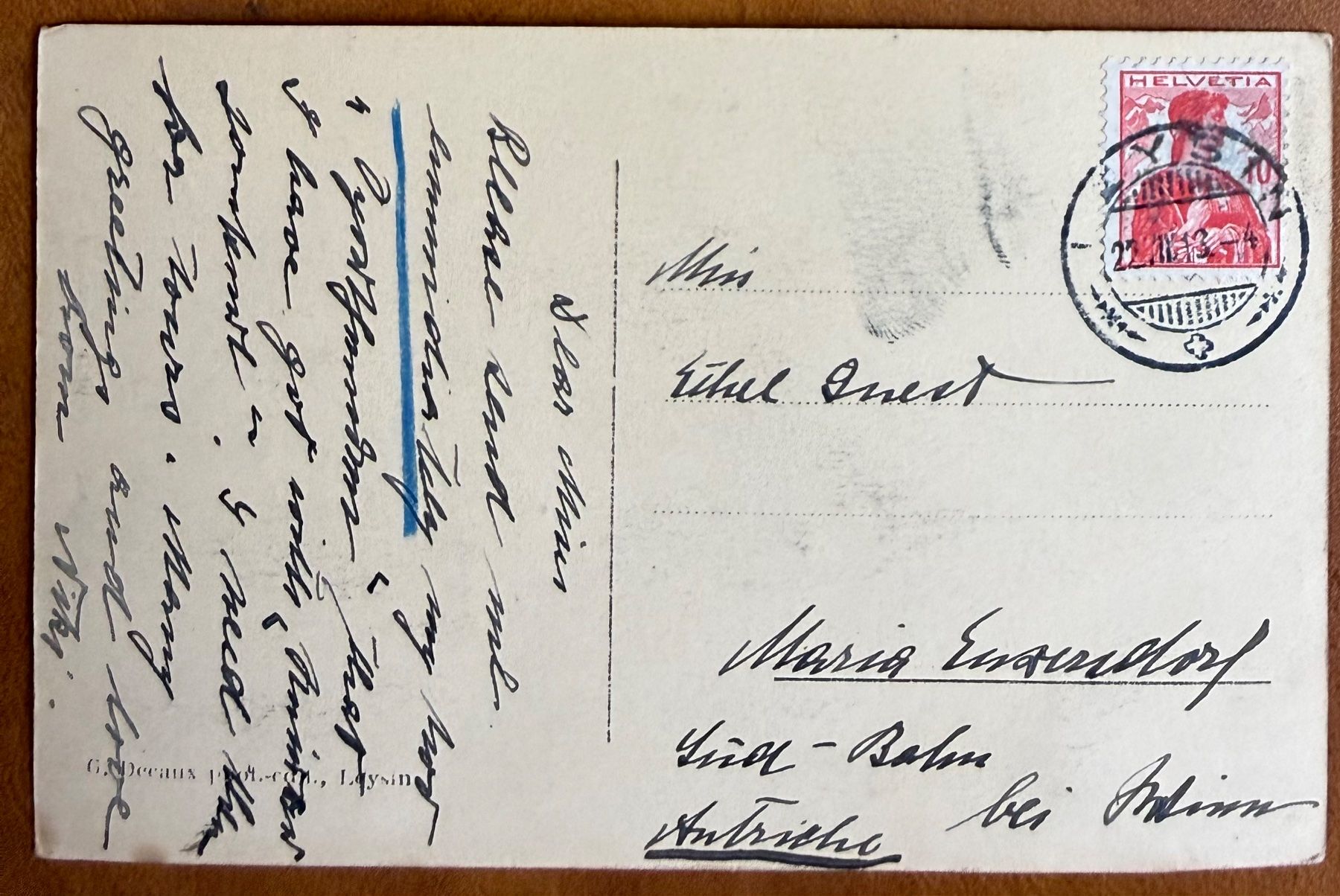 Cartoline postali: Leysin - Le village 1913 – Usato da Lutry venduto da Ediego 1